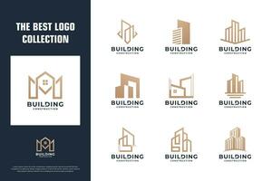 verzameling van gebouw, echt landgoed logo ontwerp inspiratie. vector