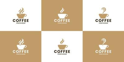 reeks van modern koffie winkel logo sjabloon. koffie cafe winkel symbool bedrijf etiket vector