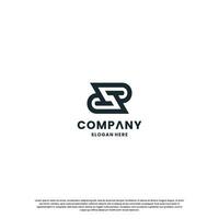 monogram brief p r logo ontwerp sjabloon vector