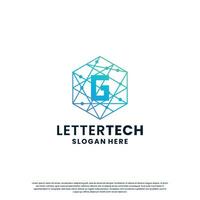 brief g logo ontwerp voor technologie, wetenschap en laboratorium bedrijf bedrijf identiteit vector