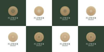 luxueus bloem logo ontwerp voor winkel en luxe merk identiteit vector