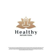 yoga logo ontwerp voor menselijk gezond. luxe yoga logo inspiratie. vector