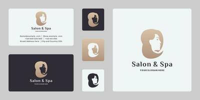 haar- stijl, schoonheid vrouw salon en spa logo ontwerp vector