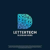 brief d logo ontwerp voor technologie, wetenschap en laboratorium bedrijf bedrijf identiteit vector