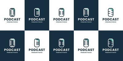 podcast logo ontwerp verzameling, vector studio Vermelding