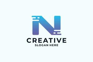 brief n logo ontwerp met creatief combinatie. vector