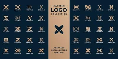 mega verzameling eerste brief X logo ontwerp idee. vector