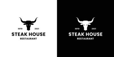 steak huis logo ontwerp wijnoogst voor restaurant en boerderij vector