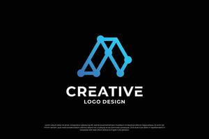 brief een logo ontwerp sjabloon. eerste brieven a. symbool a. creatief brief een logo vector. vector