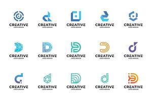 reeks van creatief eerste brief d logo ontwerp. verzameling van brief d logo. vector