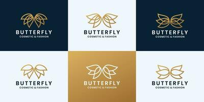 reeks van vlinder logo ontwerp voor kunstmatig en mode merk vector