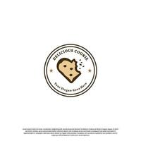 biscuit Product etiket logo ontwerp. biscuit wijnoogst embleem logo. vector