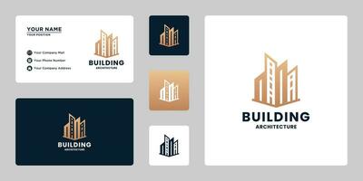 echt landgoed, gebouw logo ontwerp vector