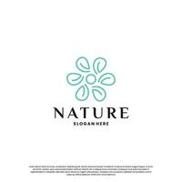 schoonheid natuur logo ontwerp met bloem en fabriek element. vector