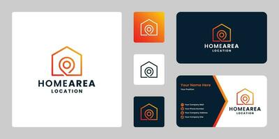 huis plaats Oppervlakte logo ontwerp met bedrijf kaart sjabloon vector