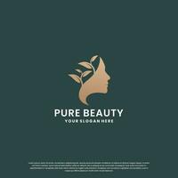schoonheid natuur logo ontwerp. elegantie logo voor schoonheid salon en spa. vector