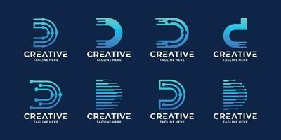 reeks van initialen d technologie logo ontwerp idee. d tech digitaal logo verzameling. vector