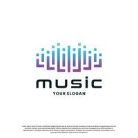 pulse muziek- logo ontwerp. equalizer icoon logo muziek- inspiratie vector