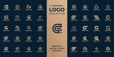 mega verzameling eerste brief g logo ontwerp idee. vector