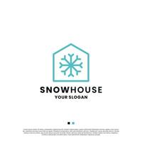 sneeuw huis logo icoon huis temperatuur vector