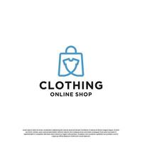 minimalistische kleding winkel logo ontwerp voor online winkel en op te slaan vector