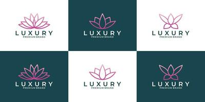 luxe lotus bloem logo sjabloon voor uw bedrijf salon, spa, cosmetisch, hotel enz vector