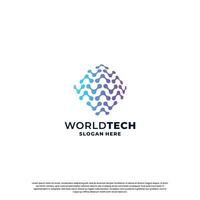 modern technologie logo ontwerp inspiratie vector