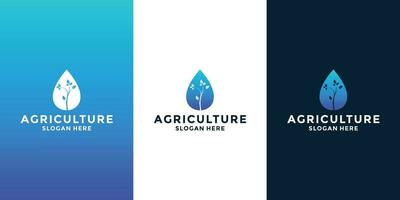 boom met water landbouw logo ontwerp vector