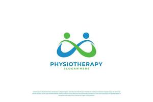 menselijk Gezondheid zorg logo, fysiotherapie logo ontwerp sjabloon. vector