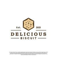 biscuit Product etiket logo ontwerp. biscuit wijnoogst embleem logo. vector