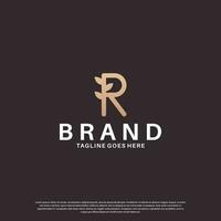 schoonheid brief r logo ontwerp combineren met blad vector