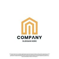 creatief huis combineren met brief een logo ontwerp monogram vector