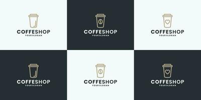 koffie winkel logo ontwerp collecties vector