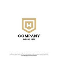 creatief brief h combineren met schild logo ontwerp monogram voor uw bedrijf identiteit vector