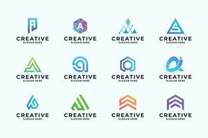 abstract symbool met brief een logo ontwerp verzameling. vector