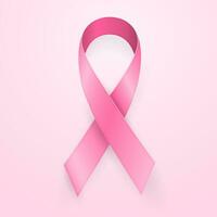 oktober borst kanker bewustzijn maand in. realistisch roze lint symbool. medisch ontwerp. vector illustratie