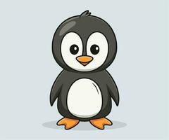 vector schattig pinguïn illustratie, tekenfilm vlak geïsoleerd