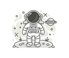 vector schattig astronaut illustratie, tekenfilm vlak geïsoleerd