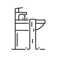 loodgieter water onderhoud icoon van wastafel kraan lekkage vector