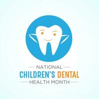 februari is nationaal kinderen tandheelkundig Gezondheid maand. beschermen tanden en bevorderen mooi zo Gezondheid, vakantie concept voor banier, poster, kaart en achtergrond ontwerp. vector illustratie.