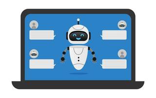 Chatbot neurale netwerk, ai servers en robots technologie. schattig Chatbot ai karakter. vector