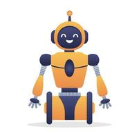 robot, babbelen bot neurale netwerk, ai servers en robots technologie. reeks van schattig robot ai karakter. vector