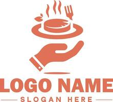 restaurant logo, bar, koffie winkel, barbecue, bakkerij, cafe, voedsel logo en icoon symbool schoon vlak modern minimalistische bedrijf logo ontwerp bewerkbare vector