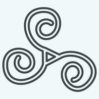 icoon triskele. verwant naar Ierland symbool. lijn stijl. gemakkelijk ontwerp bewerkbaar. gemakkelijk illustratie vector