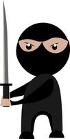 een tekenfilm Ninja met een mes vector