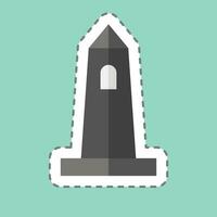 sticker lijn besnoeiing rish ronde toren. verwant naar Ierland symbool. gemakkelijk ontwerp bewerkbaar. gemakkelijk illustratie vector
