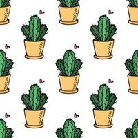 naadloos patroon met cactus tekening voor decoratief afdrukken, omhulsel papier, groet kaarten en kleding stof vector