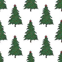 naadloos patroon met meetkundig minimaal Scandinavisch Kerstmis boom tekening voor decoratief afdrukken, omhulsel papier, groet kaarten en kleding stof vector