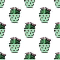 naadloos patroon met cactus tekening voor decoratief afdrukken, omhulsel papier, groet kaarten en kleding stof vector