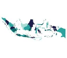 Indonesië kaart. kaart van Indonesië in administratief provincies in blauw kleur vector